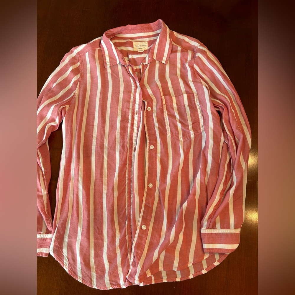 American Eagles Red white striped blouse